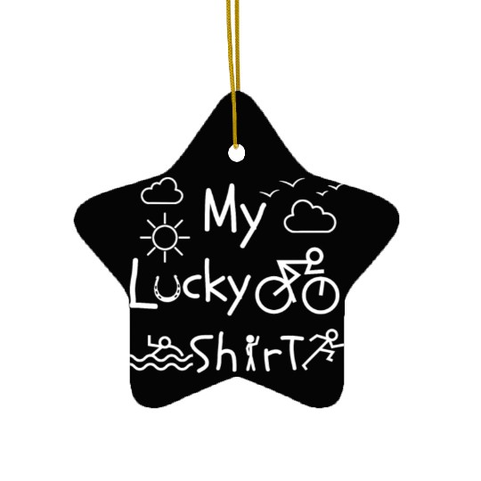 Triathletes running swimming cycling funny Ceramic Ornaments