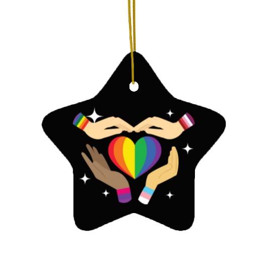 Gay Rights Rainbow Pride LGBTQ Gay Pride Parade Ceramic Ornaments