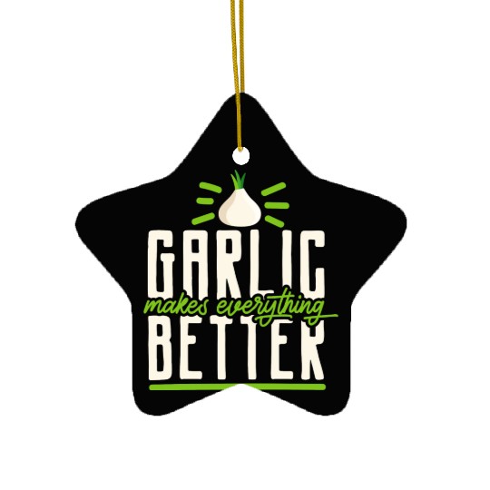 Garlic Garlic Cloves Garlic Lover Cooking Ceramic Ornaments