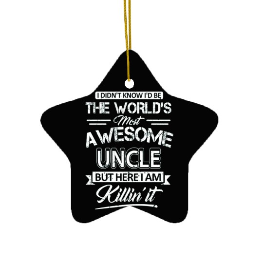 World's Most Awesome Uncle Vintage Ceramic Ornaments