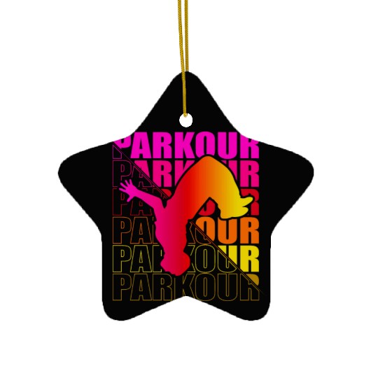 Parkour, Freerunning, Street Workout Acrobatic Ceramic Ornaments