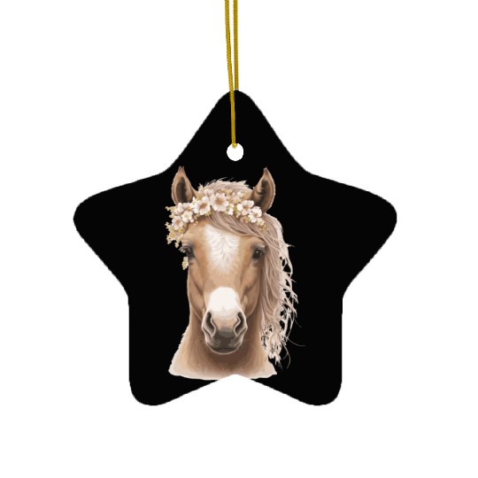 Baby Horse Flower Crown Foal Floral Farm Animal Pe Ceramic Ornaments
