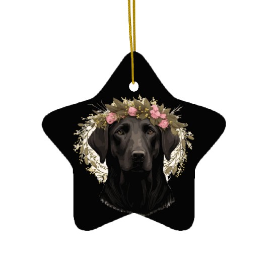Cute Labrador Retriever Flower Crown Dog Breed Flo Ceramic Ornaments