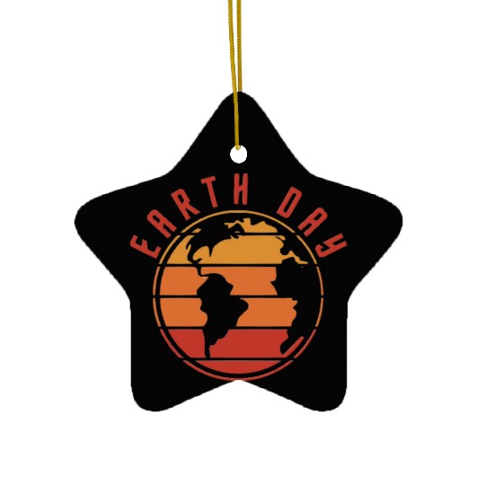 earth day 2023 vintage design Ceramic Ornaments for