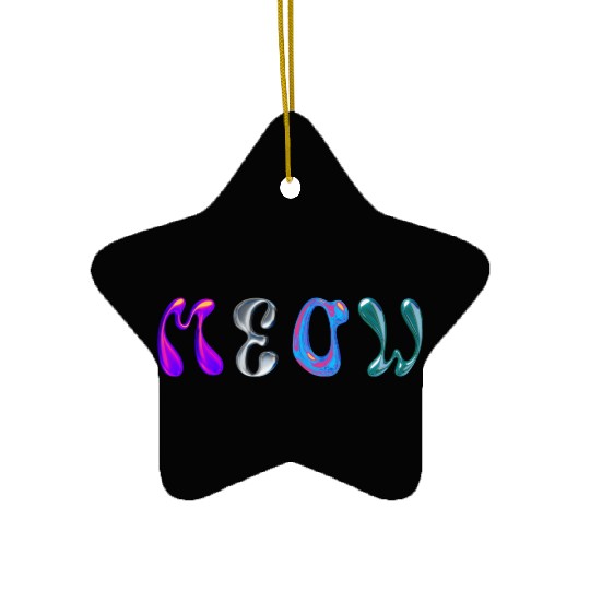 meow kitty Ceramic Ornaments