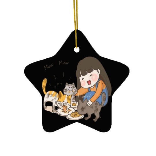Crazy Cat Lady is My Destiny Ceramic Ornaments