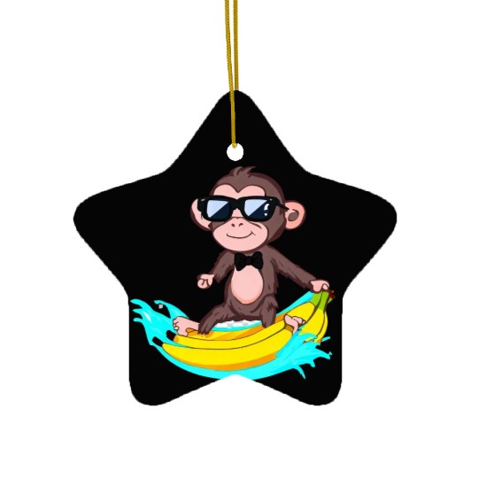 Funky Monkey Business Ceramic Ornaments