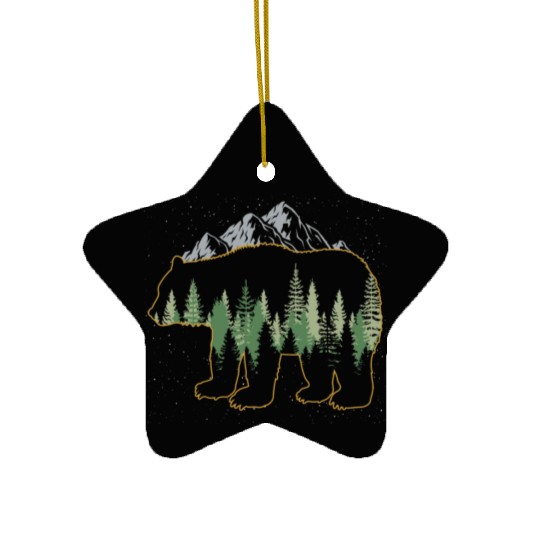 Grizzly Mountain Wildlife Bear Ceramic Ornaments