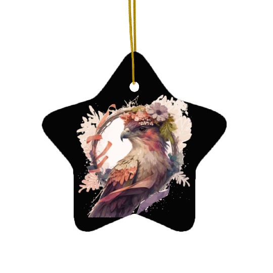 Birds Of Prey Kite Bird Flower Crown Floral Ceramic Ornaments