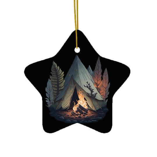 Camp Fire Ceramic Ornaments