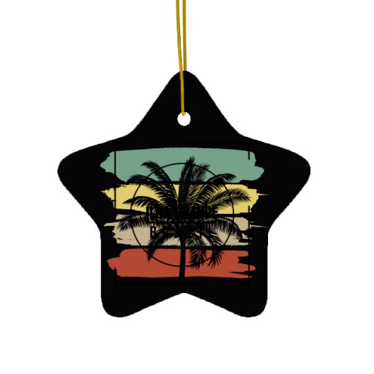 Ilha Grande Brazil Palm Tree Retro Artistic Ceramic Ornaments