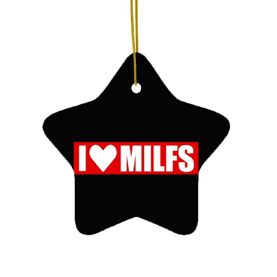 I love milfs red design Ceramic Ornaments