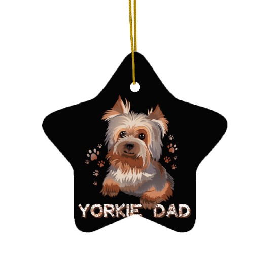 Yorkie Dad Ceramic Ornaments