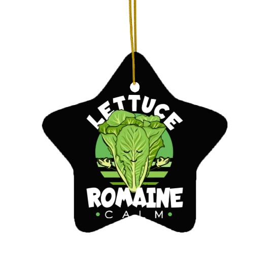 Lettuce Romaine Calm Mindfulness Vegan Yoga Lover Ceramic Ornaments