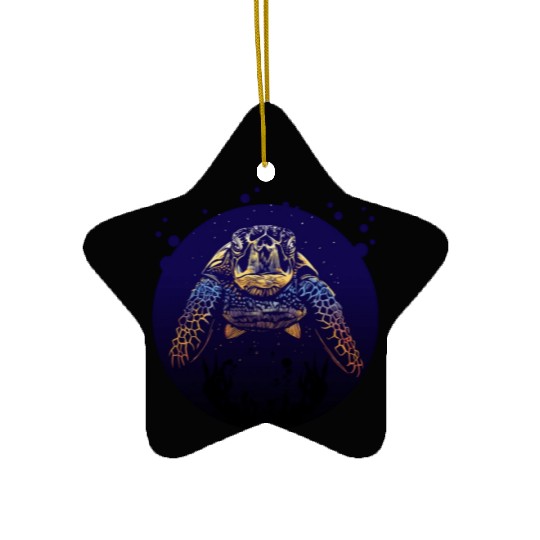Sea Life - Colorful Sea Turtle Ceramic Ornaments