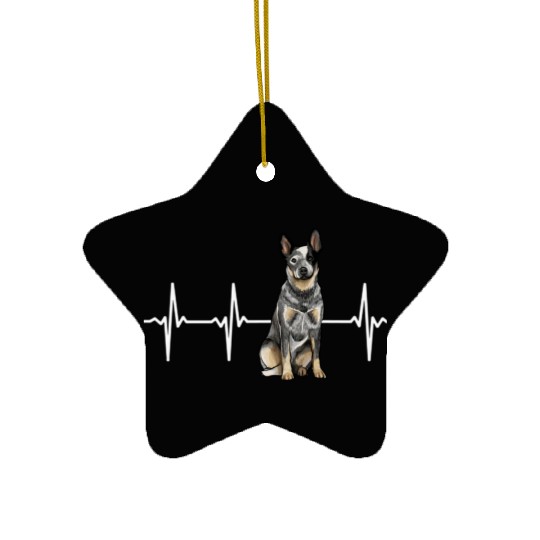 Australian Cattle Dog Heartbeat Dog Lover Ceramic Ornaments