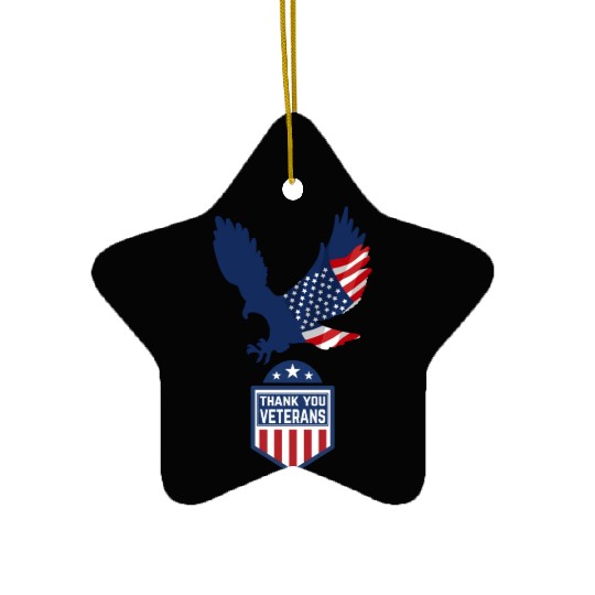 Happy Memorial Day Thank you Veterans American Ceramic Ornaments