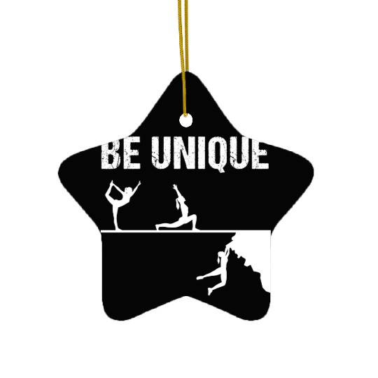 Be Unique Rock Climbing Girl Motivational Design Ceramic Ornaments