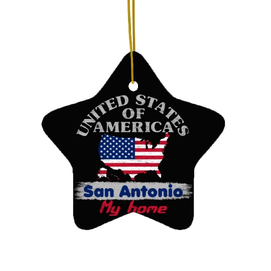 United States of America - San Antonio my home Ceramic Ornaments