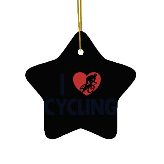 I love Cycling City Bike Cyclist Gravel Bicyclist Ceramic Ornaments