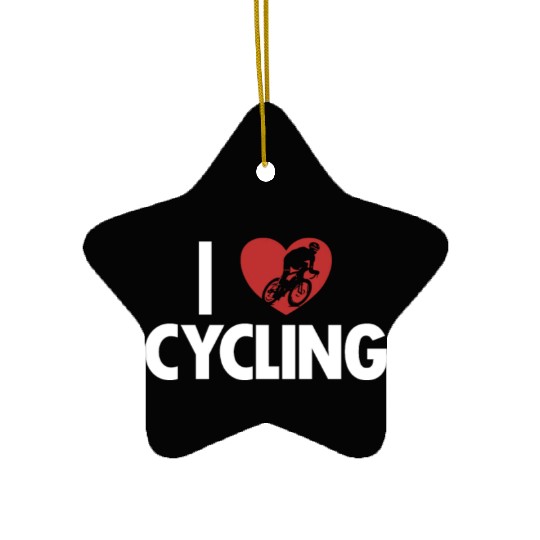I love Cycling City Bike Cyclist Gravel Bicyclist Ceramic Ornaments