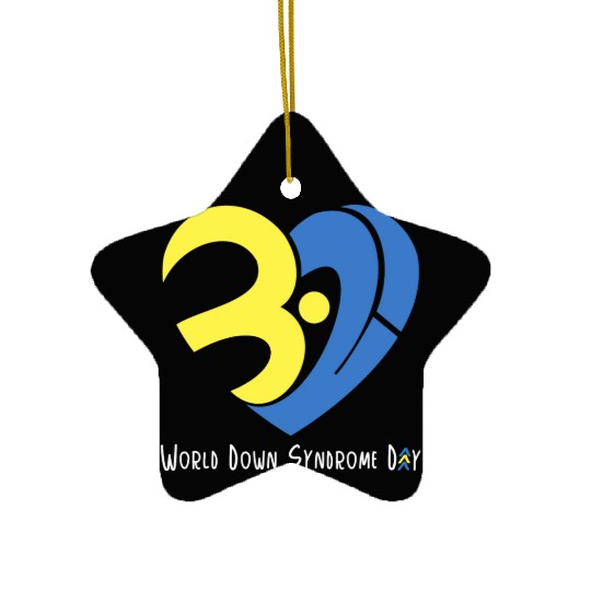 Love World Down Syndrome Awareness Day Love 3 Ceramic Ornaments