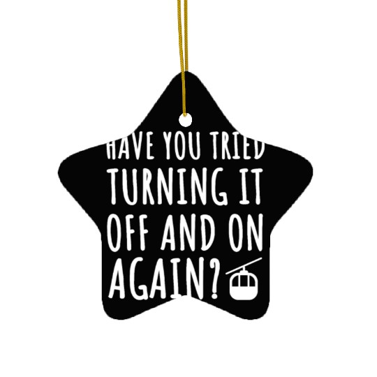 Funny Ski Lift Mechanic Costume Ceramic Ornaments