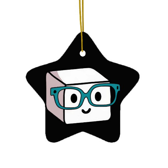 Sugar Sugar Cube Nerd Glasses Ceramic Ornaments