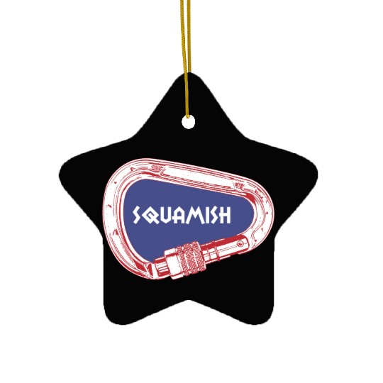 Squamish Rock Climbing Carabiner Ceramic Ornaments