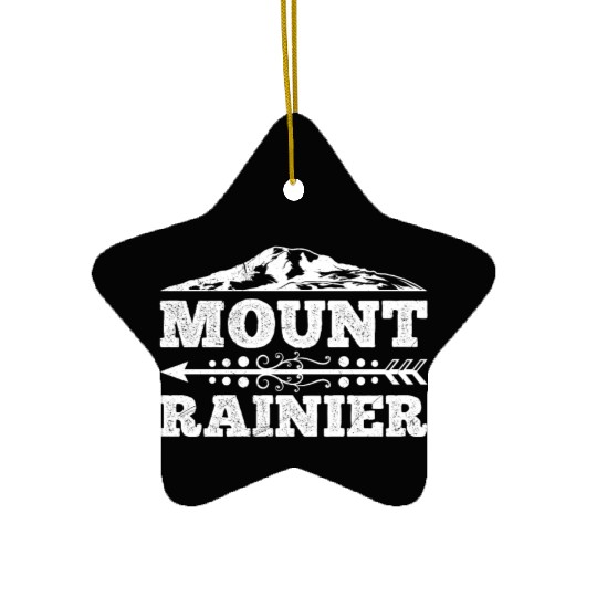 Mount Rainier climber Hiker Mountains Ceramic Ornaments