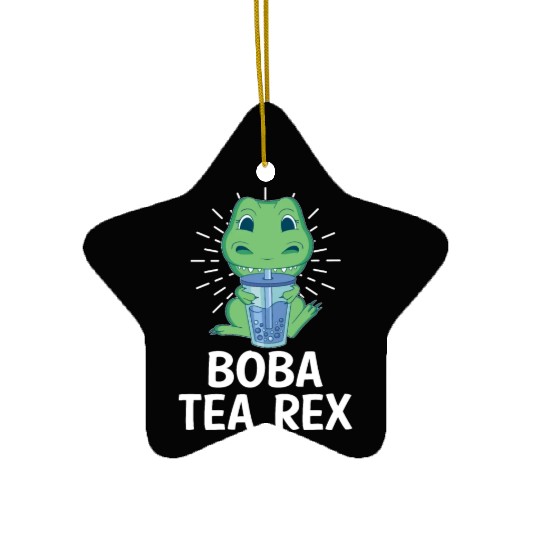 Boba Tea Rex Bubble Tea Lover Boba Tea Drinker Ceramic Ornaments