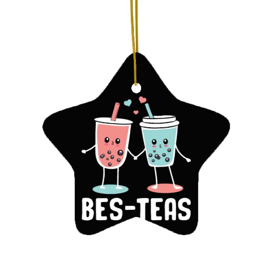 Bes Teas Bubble Tea Lover Boba Tea Drinker Korean Ceramic Ornaments