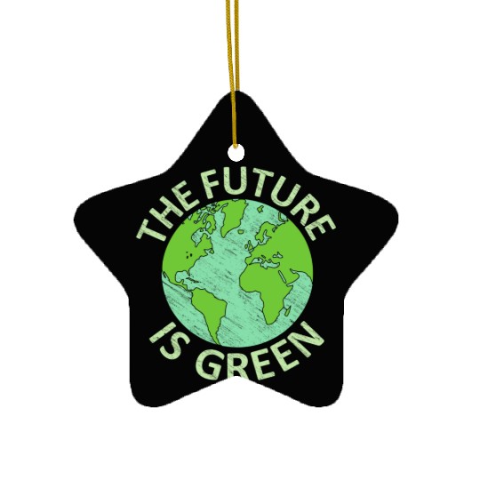 Earth Day 2022 Future Is Green Energy Save Ceramic Ornaments