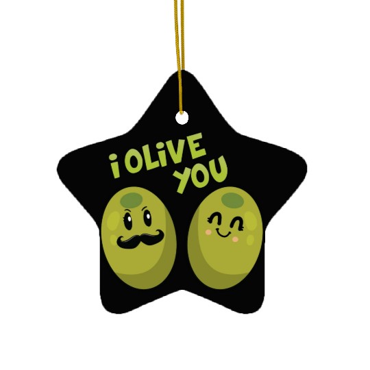 Green Olives Valentine Olive You Ceramic Ornaments