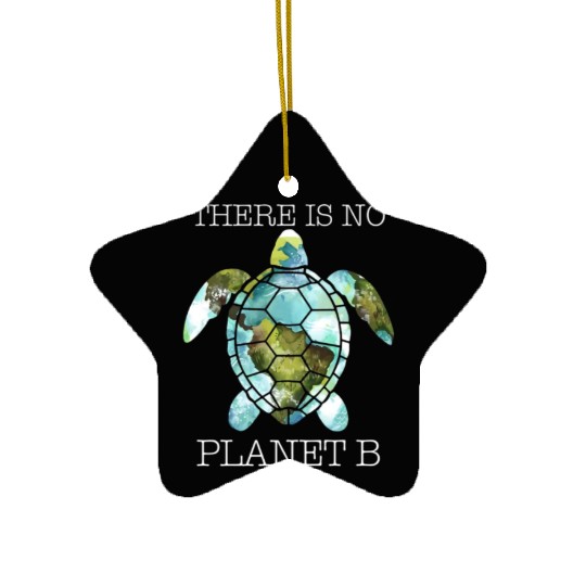 There Is No Planet B Rescue Turtle Lover Ceramic Ornaments