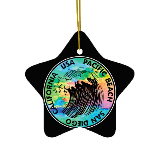 Surf Pacific Beach California San Diego Surfing Su Ceramic Ornaments