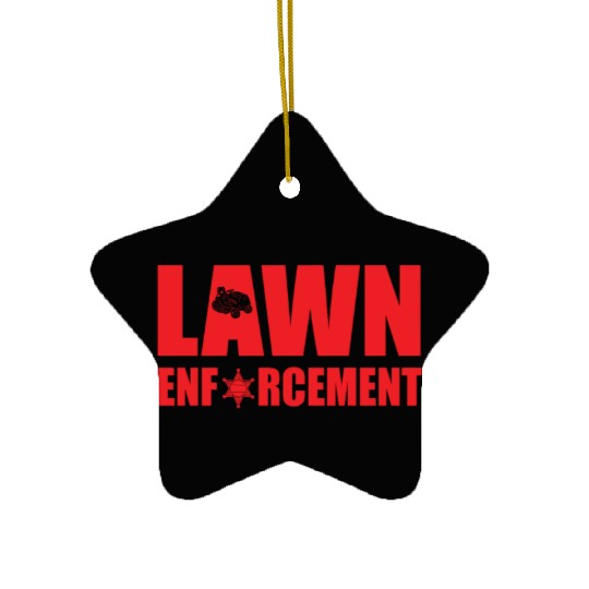 Funny Lawn Enforcement Outfit Grass Cutting Ceramic Ornaments