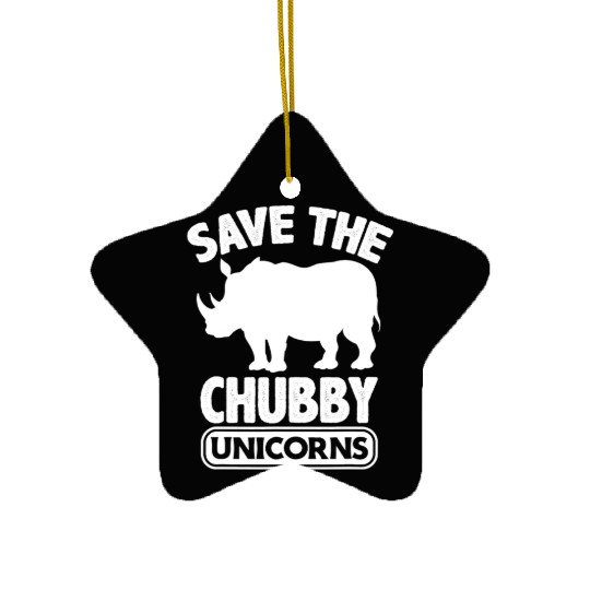 Save The Chubby Unicorns Fat Rhino Vintage Ceramic Ornaments