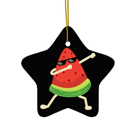 Dabbing Watermelon Melon summer Fruit Lover Ceramic Ornaments
