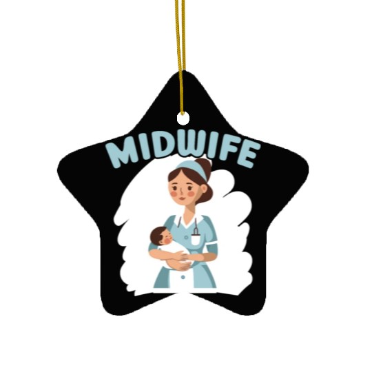 Midwifery Profession Newborn Childbirth Midwife Ceramic Ornaments