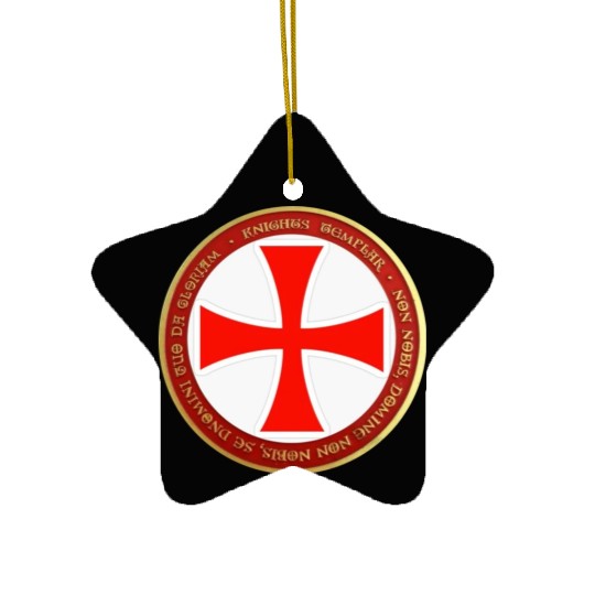 Knights templar cross shield Ceramic Ornaments