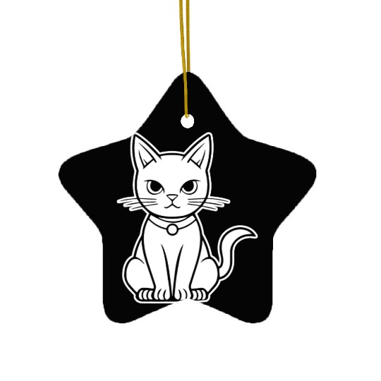 Cat Kitten Feline Meow Ceramic Ornaments