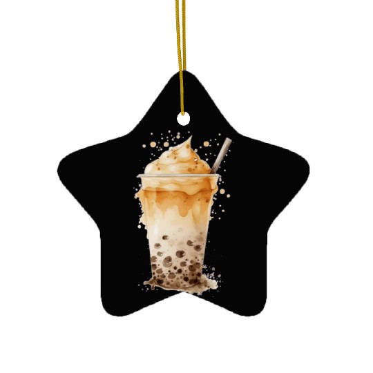 Boba Bubble Tea 2 Ceramic Ornaments