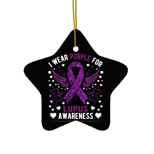 I Wear Purple For Lupus Awareness Month Men Women Ceramic Ornaments
