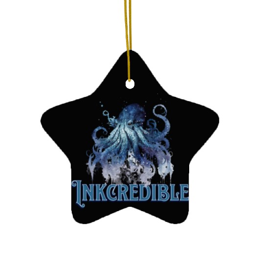 inkcredible - kraken octopus pun ink Ceramic Ornaments