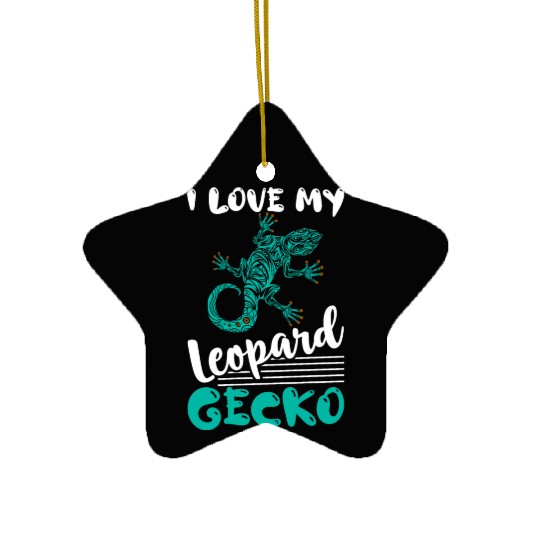 I Love My Leopard Gecko Lizard Lover Reptile Ceramic Ornaments