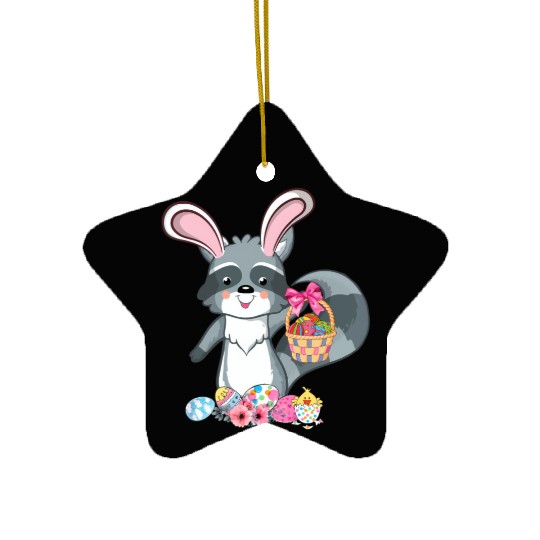 Raccoon Bunny Ears Easter Eggs For Ceramic Ornaments
