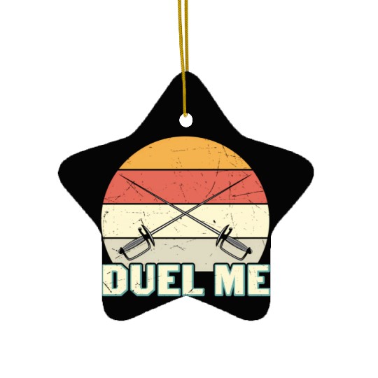 Duel Me Fencing Swords Sports Fencer Swords Ceramic Ornaments