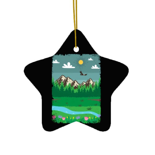 Peaceful Nature Scenery Ceramic Ornaments