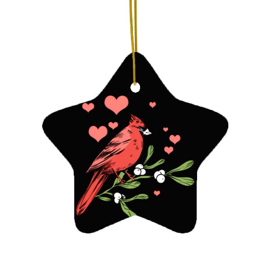 Bird Bird Watching Bird Watcher Birder Heart Cardi Ceramic Ornaments